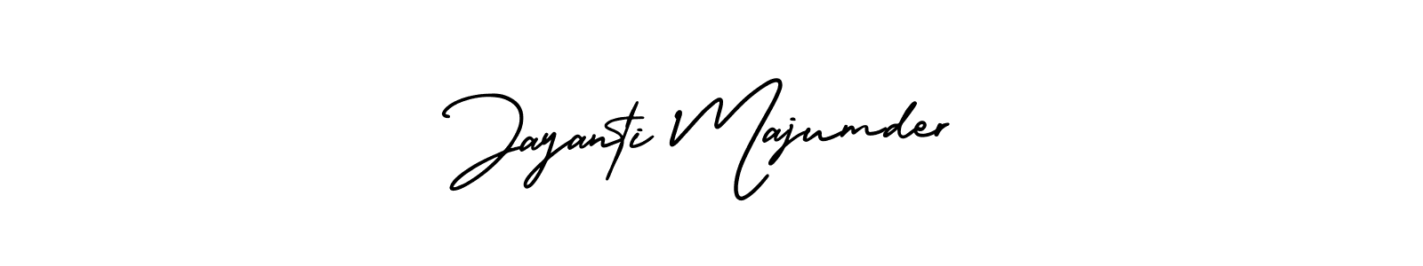 The best way (AmerikaSignatureDemo-Regular) to make a short signature is to pick only two or three words in your name. The name Jayanti Majumder include a total of six letters. For converting this name. Jayanti Majumder signature style 3 images and pictures png