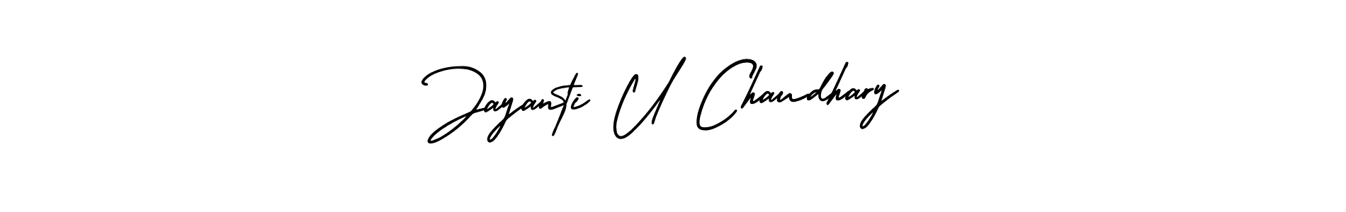 Jayanti U Chaudhary stylish signature style. Best Handwritten Sign (AmerikaSignatureDemo-Regular) for my name. Handwritten Signature Collection Ideas for my name Jayanti U Chaudhary. Jayanti U Chaudhary signature style 3 images and pictures png