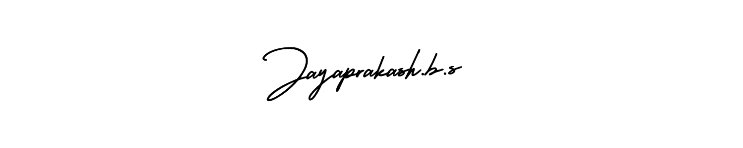 You should practise on your own different ways (AmerikaSignatureDemo-Regular) to write your name (Jayaprakash.b.s) in signature. don't let someone else do it for you. Jayaprakash.b.s signature style 3 images and pictures png