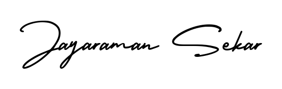 Personalize your online presence with Jayaraman Sekar signature rendered in elegant AmerikaSignatureDemo-Regular font. Great for website footers and blogs. Jayaraman Sekar signature style 3 images and pictures png