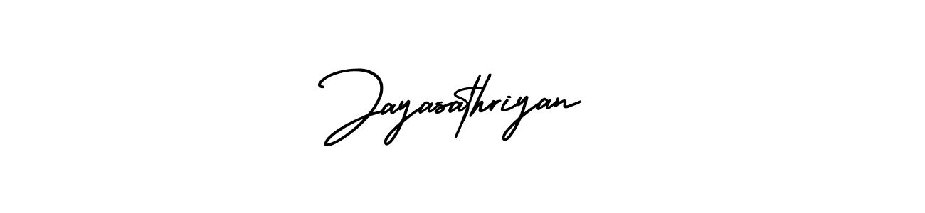 Jayasathriyan stylish signature style. Best Handwritten Sign (AmerikaSignatureDemo-Regular) for my name. Handwritten Signature Collection Ideas for my name Jayasathriyan. Jayasathriyan signature style 3 images and pictures png