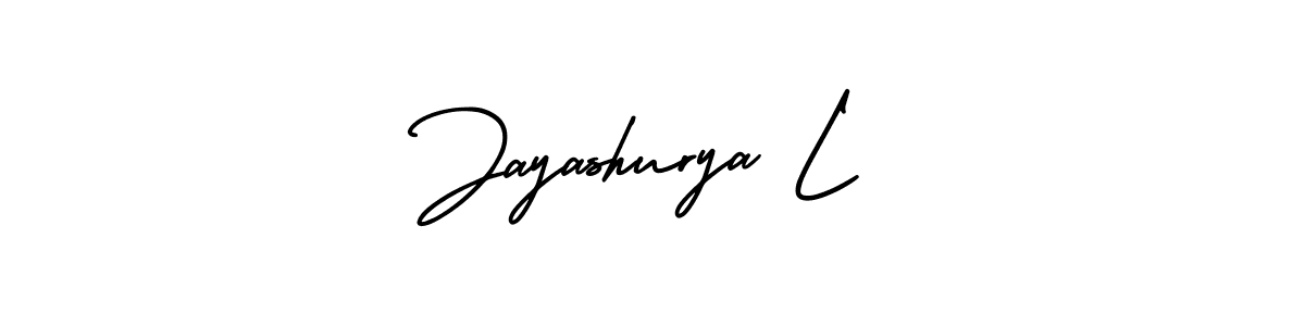 Make a beautiful signature design for name Jayashurya L. With this signature (AmerikaSignatureDemo-Regular) style, you can create a handwritten signature for free. Jayashurya L signature style 3 images and pictures png