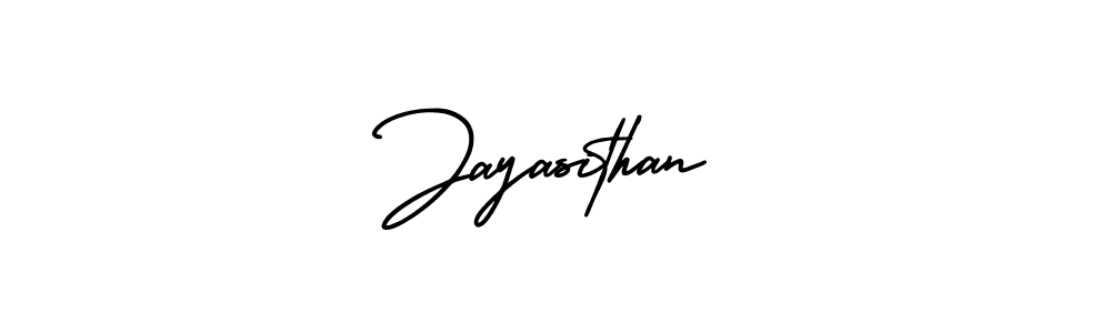 How to make Jayasithan signature? AmerikaSignatureDemo-Regular is a professional autograph style. Create handwritten signature for Jayasithan name. Jayasithan signature style 3 images and pictures png