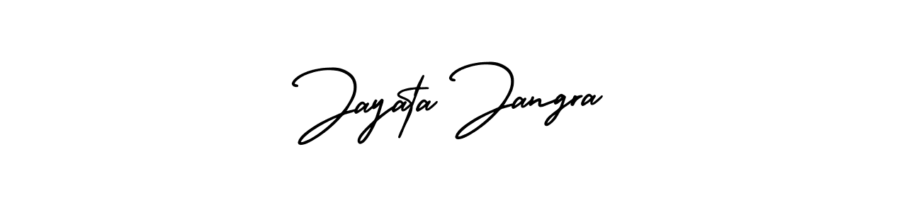 AmerikaSignatureDemo-Regular is a professional signature style that is perfect for those who want to add a touch of class to their signature. It is also a great choice for those who want to make their signature more unique. Get Jayata Jangra name to fancy signature for free. Jayata Jangra signature style 3 images and pictures png