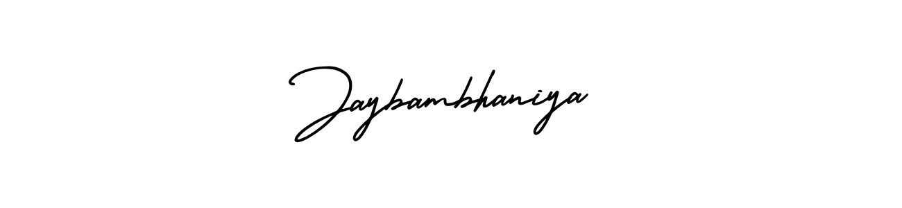 Make a beautiful signature design for name Jaybambhaniya. With this signature (AmerikaSignatureDemo-Regular) style, you can create a handwritten signature for free. Jaybambhaniya signature style 3 images and pictures png