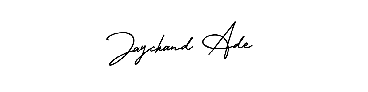 How to make Jaychand Ade name signature. Use AmerikaSignatureDemo-Regular style for creating short signs online. This is the latest handwritten sign. Jaychand Ade signature style 3 images and pictures png