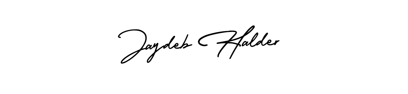 This is the best signature style for the Jaydeb Halder name. Also you like these signature font (AmerikaSignatureDemo-Regular). Mix name signature. Jaydeb Halder signature style 3 images and pictures png