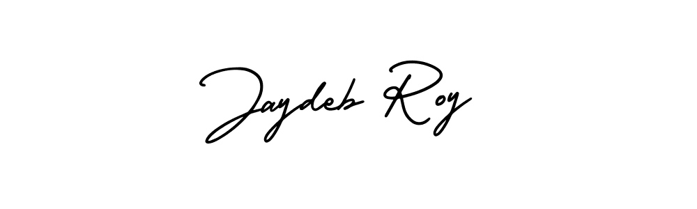 You should practise on your own different ways (AmerikaSignatureDemo-Regular) to write your name (Jaydeb Roy) in signature. don't let someone else do it for you. Jaydeb Roy signature style 3 images and pictures png