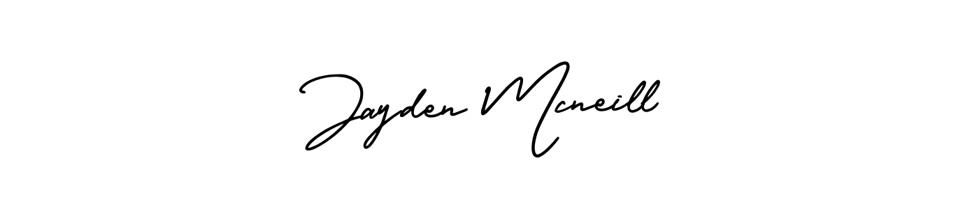 How to make Jayden Mcneill name signature. Use AmerikaSignatureDemo-Regular style for creating short signs online. This is the latest handwritten sign. Jayden Mcneill signature style 3 images and pictures png