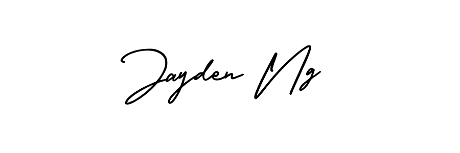 How to make Jayden Ng name signature. Use AmerikaSignatureDemo-Regular style for creating short signs online. This is the latest handwritten sign. Jayden Ng signature style 3 images and pictures png