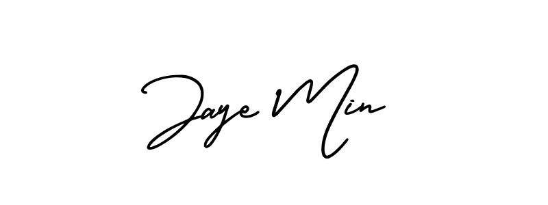 Use a signature maker to create a handwritten signature online. With this signature software, you can design (AmerikaSignatureDemo-Regular) your own signature for name Jaye Min. Jaye Min signature style 3 images and pictures png