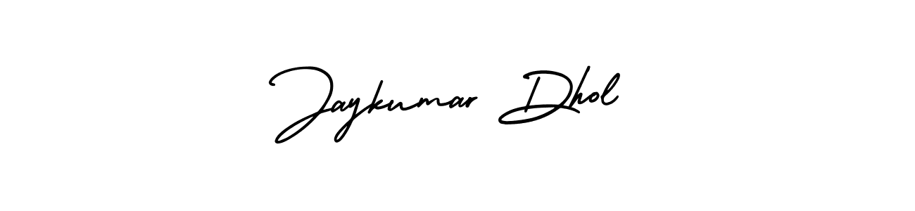 You should practise on your own different ways (AmerikaSignatureDemo-Regular) to write your name (Jaykumar Dhol) in signature. don't let someone else do it for you. Jaykumar Dhol signature style 3 images and pictures png