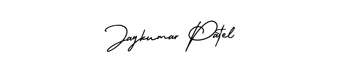 You should practise on your own different ways (AmerikaSignatureDemo-Regular) to write your name (Jaykumar Patel) in signature. don't let someone else do it for you. Jaykumar Patel signature style 3 images and pictures png