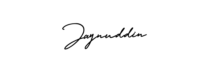 How to make Jaynuddin name signature. Use AmerikaSignatureDemo-Regular style for creating short signs online. This is the latest handwritten sign. Jaynuddin signature style 3 images and pictures png