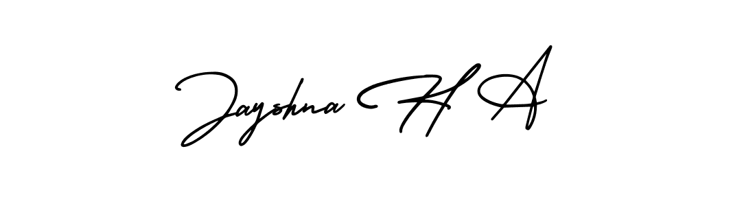 Make a beautiful signature design for name Jayshna H A. With this signature (AmerikaSignatureDemo-Regular) style, you can create a handwritten signature for free. Jayshna H A signature style 3 images and pictures png