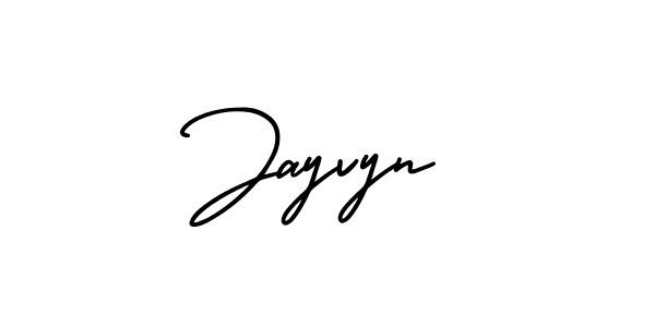 How to make Jayvyn name signature. Use AmerikaSignatureDemo-Regular style for creating short signs online. This is the latest handwritten sign. Jayvyn signature style 3 images and pictures png