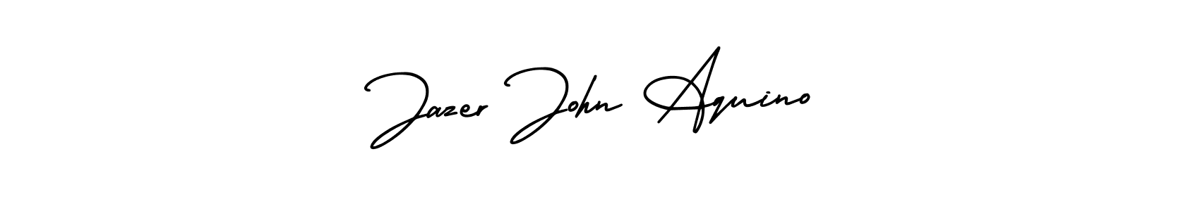 This is the best signature style for the Jazer John Aquino name. Also you like these signature font (AmerikaSignatureDemo-Regular). Mix name signature. Jazer John Aquino signature style 3 images and pictures png