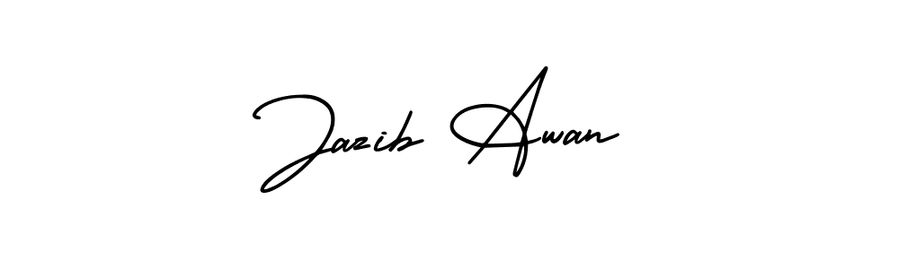 How to make Jazib Awan name signature. Use AmerikaSignatureDemo-Regular style for creating short signs online. This is the latest handwritten sign. Jazib Awan signature style 3 images and pictures png