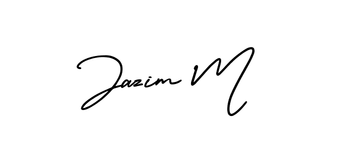 Design your own signature with our free online signature maker. With this signature software, you can create a handwritten (AmerikaSignatureDemo-Regular) signature for name Jazim M. Jazim M signature style 3 images and pictures png