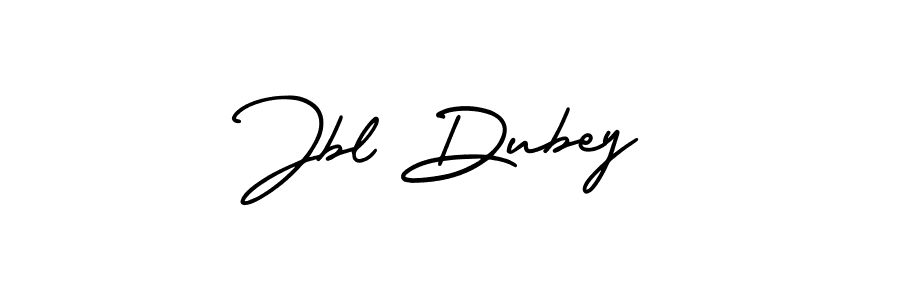 You should practise on your own different ways (AmerikaSignatureDemo-Regular) to write your name (Jbl Dubey) in signature. don't let someone else do it for you. Jbl Dubey signature style 3 images and pictures png