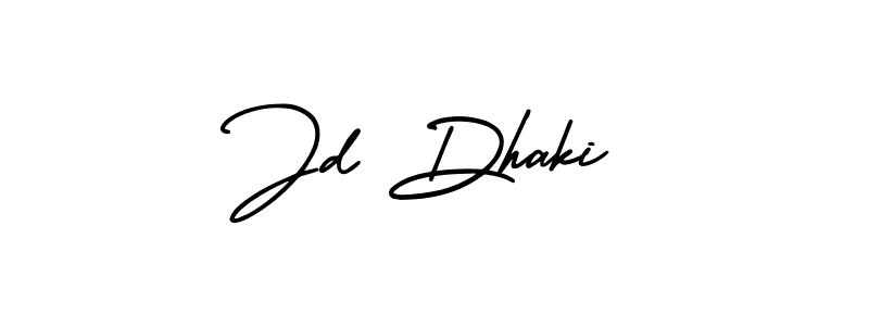 How to make Jd Dhaki name signature. Use AmerikaSignatureDemo-Regular style for creating short signs online. This is the latest handwritten sign. Jd Dhaki signature style 3 images and pictures png