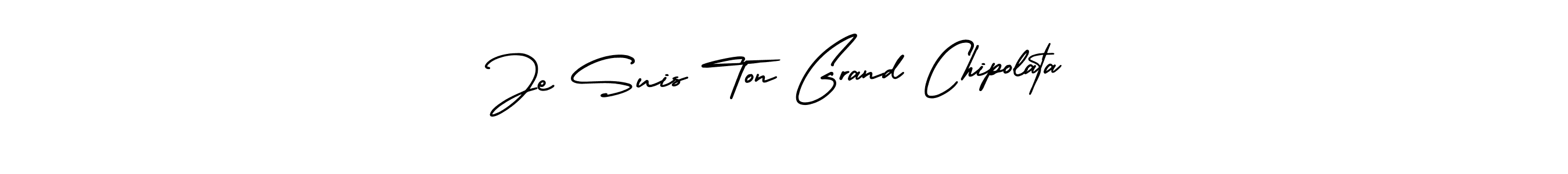 You should practise on your own different ways (AmerikaSignatureDemo-Regular) to write your name (Je Suis Ton Grand Chipolata) in signature. don't let someone else do it for you. Je Suis Ton Grand Chipolata signature style 3 images and pictures png