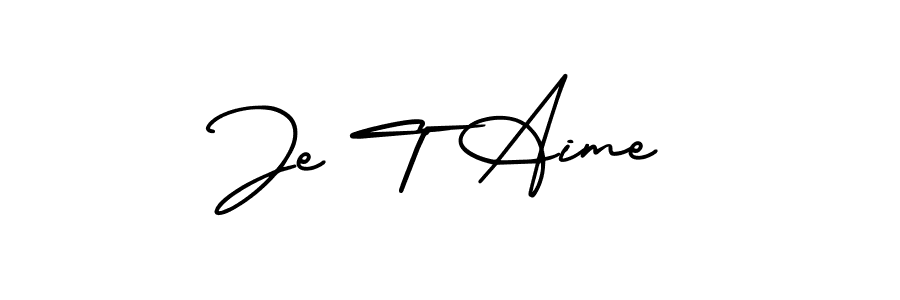 The best way (AmerikaSignatureDemo-Regular) to make a short signature is to pick only two or three words in your name. The name Je T Aime include a total of six letters. For converting this name. Je T Aime signature style 3 images and pictures png