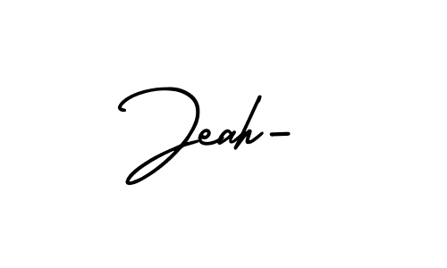 if you are searching for the best signature style for your name Jeah-. so please give up your signature search. here we have designed multiple signature styles  using AmerikaSignatureDemo-Regular. Jeah- signature style 3 images and pictures png