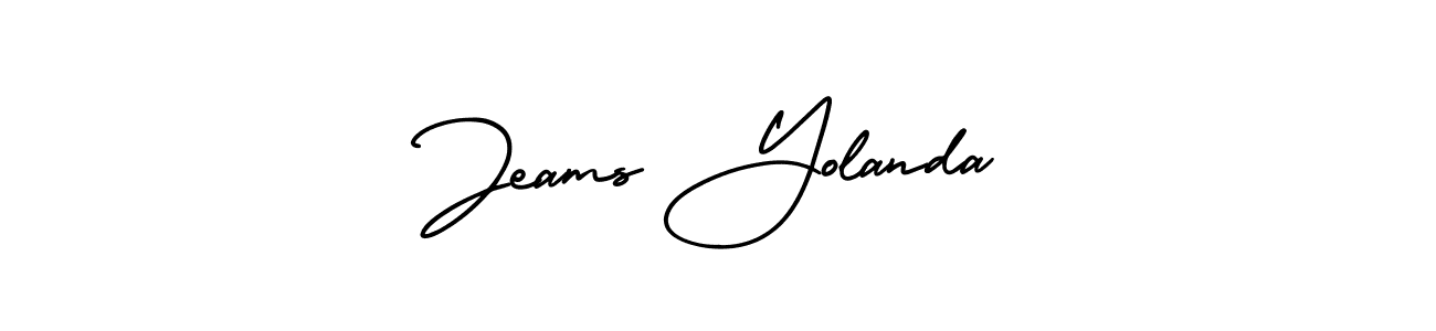 Jeams Yolanda stylish signature style. Best Handwritten Sign (AmerikaSignatureDemo-Regular) for my name. Handwritten Signature Collection Ideas for my name Jeams Yolanda. Jeams Yolanda signature style 3 images and pictures png