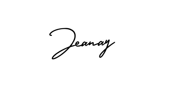 The best way (AmerikaSignatureDemo-Regular) to make a short signature is to pick only two or three words in your name. The name Jeanay include a total of six letters. For converting this name. Jeanay signature style 3 images and pictures png