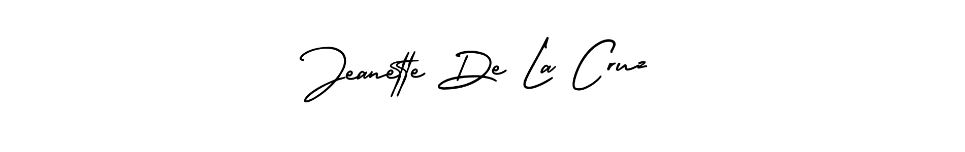 The best way (AmerikaSignatureDemo-Regular) to make a short signature is to pick only two or three words in your name. The name Jeanette De La Cruz include a total of six letters. For converting this name. Jeanette De La Cruz signature style 3 images and pictures png