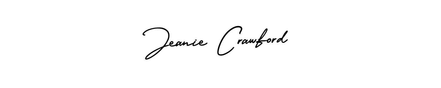 The best way (AmerikaSignatureDemo-Regular) to make a short signature is to pick only two or three words in your name. The name Jeanie Crawford include a total of six letters. For converting this name. Jeanie Crawford signature style 3 images and pictures png