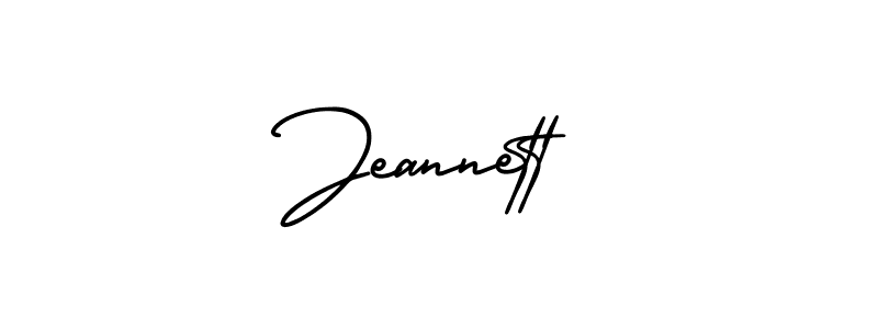 The best way (AmerikaSignatureDemo-Regular) to make a short signature is to pick only two or three words in your name. The name Jeannett include a total of six letters. For converting this name. Jeannett signature style 3 images and pictures png