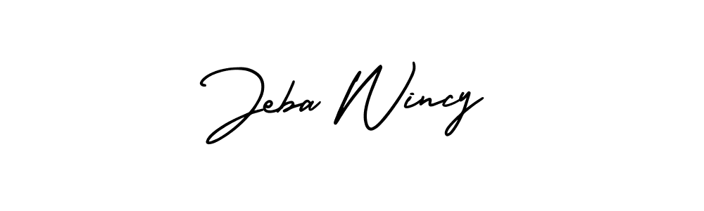 if you are searching for the best signature style for your name Jeba Wincy. so please give up your signature search. here we have designed multiple signature styles  using AmerikaSignatureDemo-Regular. Jeba Wincy signature style 3 images and pictures png