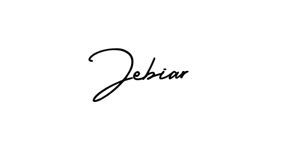 How to make Jebiar name signature. Use AmerikaSignatureDemo-Regular style for creating short signs online. This is the latest handwritten sign. Jebiar signature style 3 images and pictures png