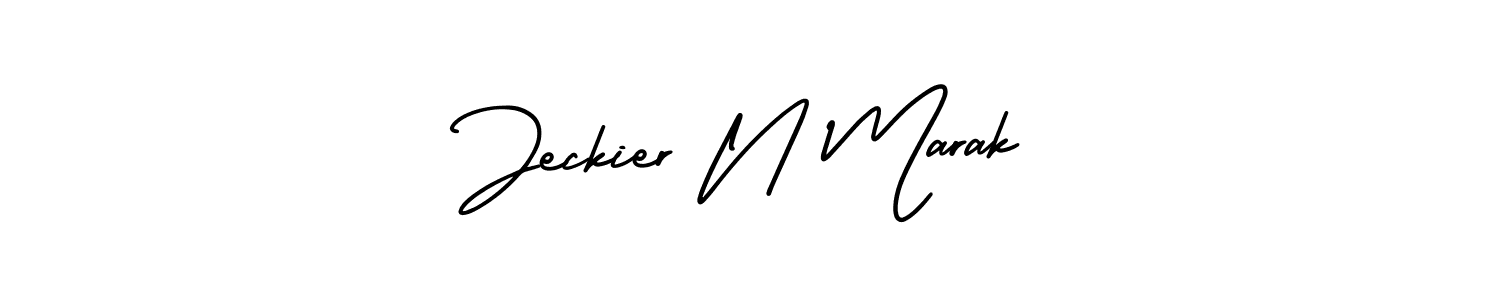 It looks lik you need a new signature style for name Jeckier N Marak. Design unique handwritten (AmerikaSignatureDemo-Regular) signature with our free signature maker in just a few clicks. Jeckier N Marak signature style 3 images and pictures png
