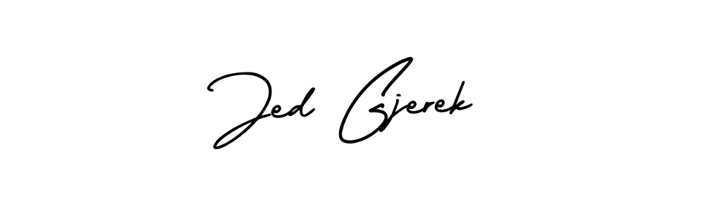 Also we have Jed Gjerek name is the best signature style. Create professional handwritten signature collection using AmerikaSignatureDemo-Regular autograph style. Jed Gjerek signature style 3 images and pictures png