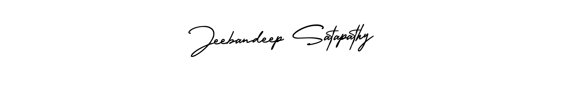 The best way (AmerikaSignatureDemo-Regular) to make a short signature is to pick only two or three words in your name. The name Jeebandeep Satapathy include a total of six letters. For converting this name. Jeebandeep Satapathy signature style 3 images and pictures png