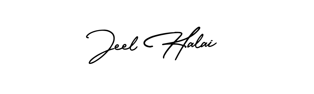 Jeel Halai stylish signature style. Best Handwritten Sign (AmerikaSignatureDemo-Regular) for my name. Handwritten Signature Collection Ideas for my name Jeel Halai. Jeel Halai signature style 3 images and pictures png