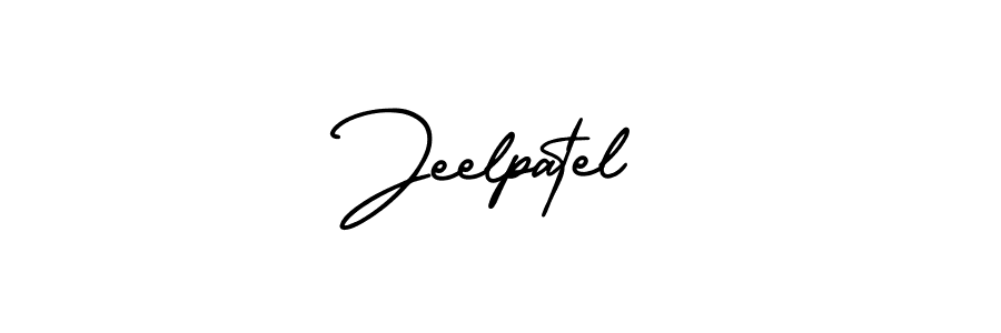The best way (AmerikaSignatureDemo-Regular) to make a short signature is to pick only two or three words in your name. The name Jeelpatel include a total of six letters. For converting this name. Jeelpatel signature style 3 images and pictures png