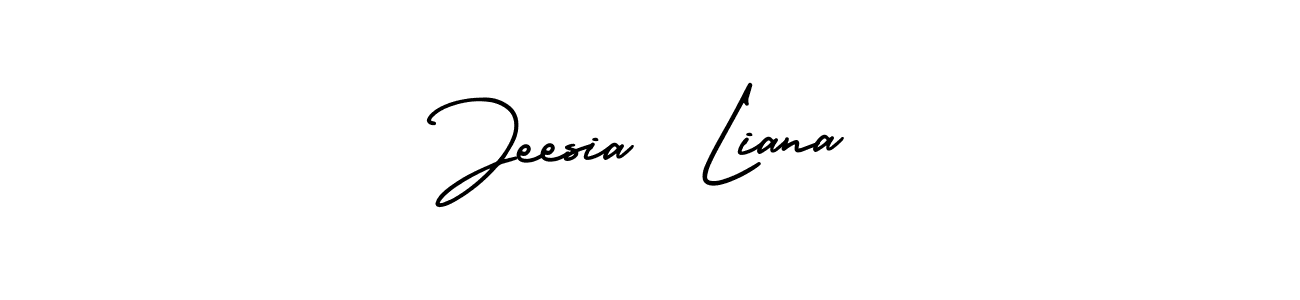 AmerikaSignatureDemo-Regular is a professional signature style that is perfect for those who want to add a touch of class to their signature. It is also a great choice for those who want to make their signature more unique. Get Jeesia  Liana name to fancy signature for free. Jeesia  Liana signature style 3 images and pictures png