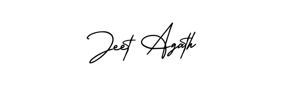 Jeet Agath stylish signature style. Best Handwritten Sign (AmerikaSignatureDemo-Regular) for my name. Handwritten Signature Collection Ideas for my name Jeet Agath. Jeet Agath signature style 3 images and pictures png