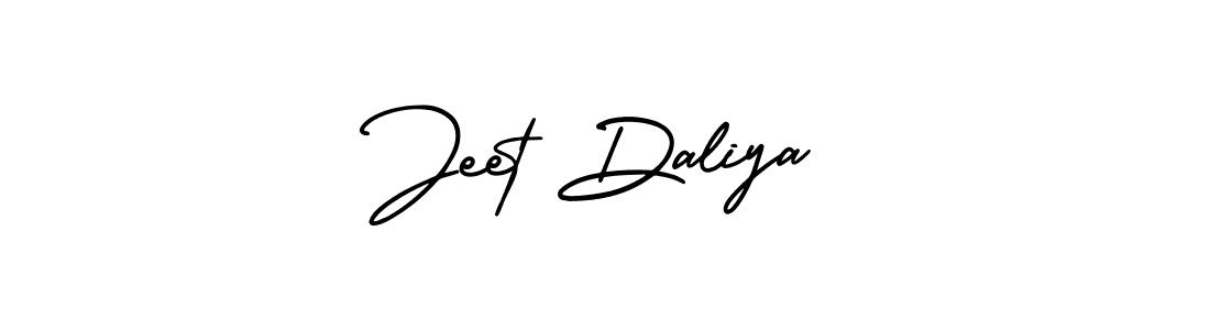 The best way (AmerikaSignatureDemo-Regular) to make a short signature is to pick only two or three words in your name. The name Jeet Daliya include a total of six letters. For converting this name. Jeet Daliya signature style 3 images and pictures png