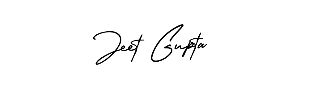 How to make Jeet Gupta name signature. Use AmerikaSignatureDemo-Regular style for creating short signs online. This is the latest handwritten sign. Jeet Gupta signature style 3 images and pictures png