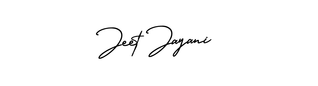 You should practise on your own different ways (AmerikaSignatureDemo-Regular) to write your name (Jeet Jayani) in signature. don't let someone else do it for you. Jeet Jayani signature style 3 images and pictures png