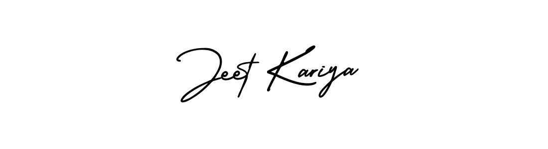 The best way (AmerikaSignatureDemo-Regular) to make a short signature is to pick only two or three words in your name. The name Jeet Kariya include a total of six letters. For converting this name. Jeet Kariya signature style 3 images and pictures png