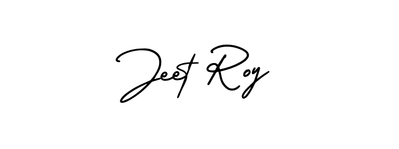 The best way (AmerikaSignatureDemo-Regular) to make a short signature is to pick only two or three words in your name. The name Jeet Roy include a total of six letters. For converting this name. Jeet Roy signature style 3 images and pictures png