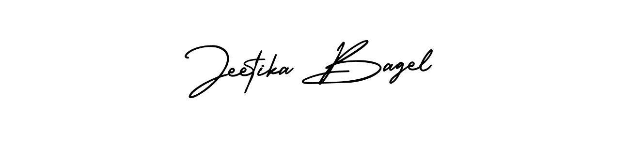 This is the best signature style for the Jeetika Bagel name. Also you like these signature font (AmerikaSignatureDemo-Regular). Mix name signature. Jeetika Bagel signature style 3 images and pictures png