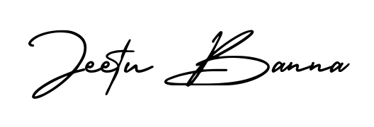 Get an exclusive digital autograph for Jeetu Banna. The AmerikaSignatureDemo-Regular typeface captures the charm of real penmanship on paper. Jeetu Banna signature style 3 images and pictures png