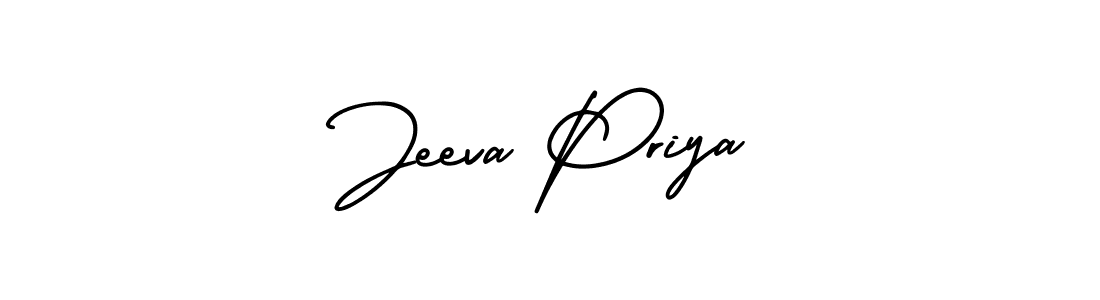Use a signature maker to create a handwritten signature online. With this signature software, you can design (AmerikaSignatureDemo-Regular) your own signature for name Jeeva Priya. Jeeva Priya signature style 3 images and pictures png